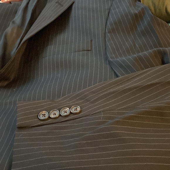 Lauren Ralph Lauren Charcoal Pinstripe Men's Suit Jacket - Picture 3 of 4
